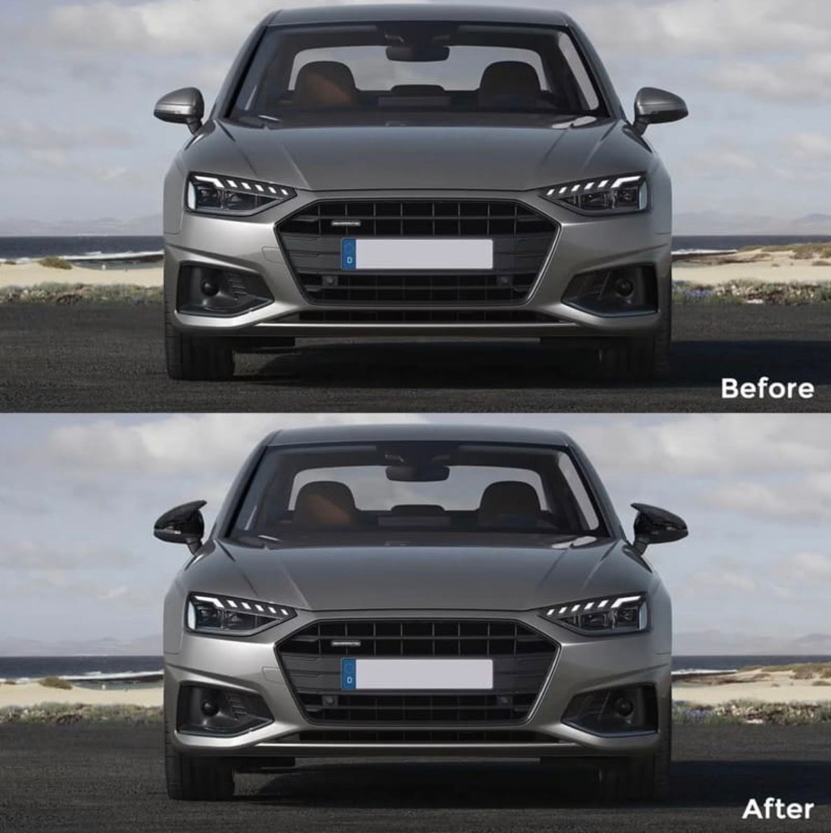 Carbon Fiber Mirror Caps for Audi A4 S4 RS4 A5 S5 RS5 2016-2024(With Lane Assist)