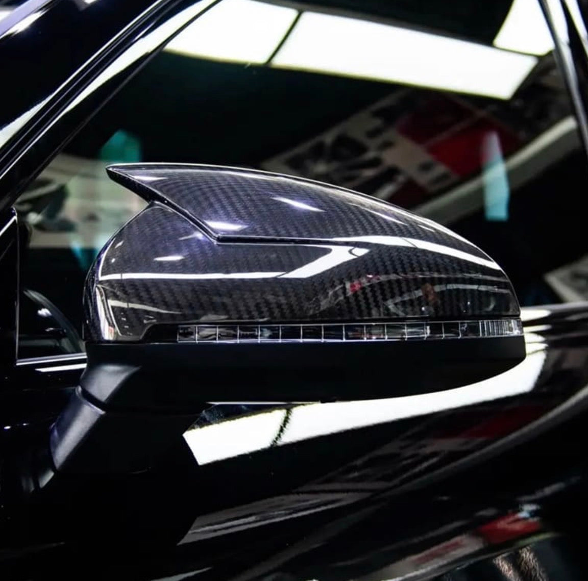 Carbon Fiber Mirror Caps for Audi A4 S4 RS4 A5 S5 RS5 2016-2024(With Lane Assist)