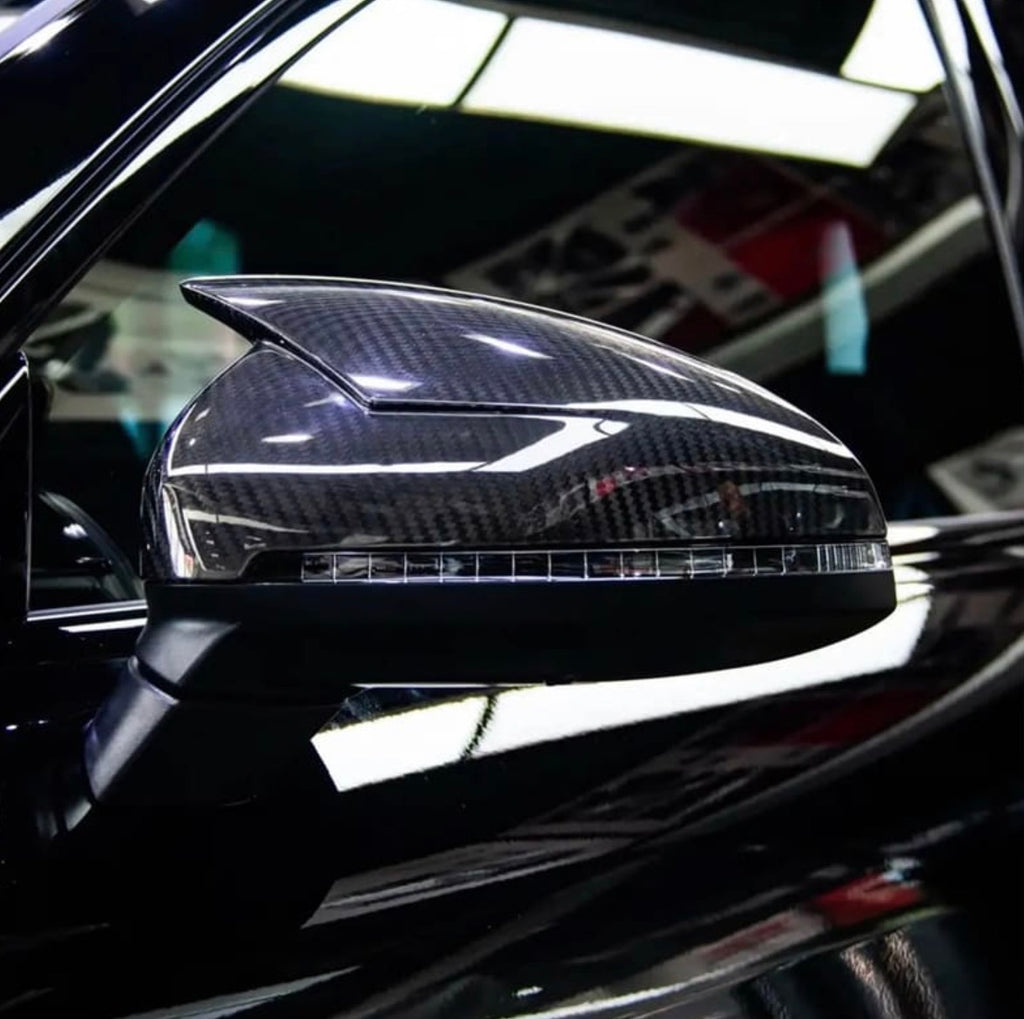 Carbon Fiber Mirror Caps for Audi A4 S4 RS4 A5 S5 RS5 2016-2024(With Lane Assist)