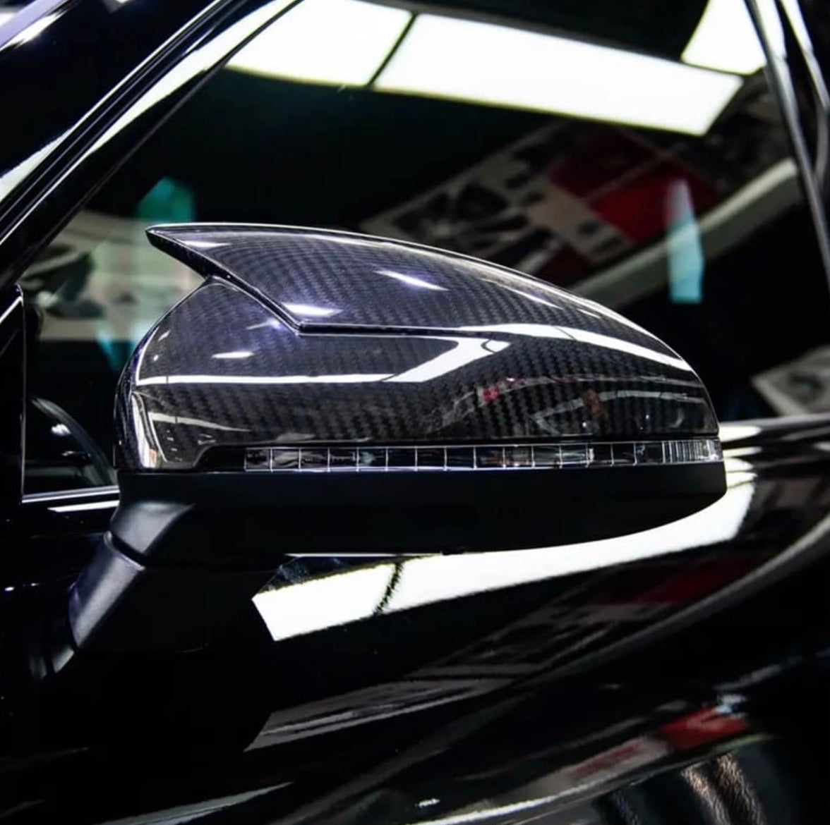 Carbon Fiber Mirror Caps for Audi A4 S4 RS4 A5 S5 RS5 2016-2024(With Lane Assist)