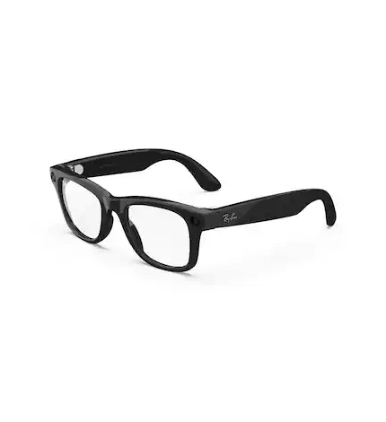 Ray-Ban Meta - Wayfarer Large glasses with Meta AI, Audio, Photo, Video Compatability - Clear Lenses - Shiny Black