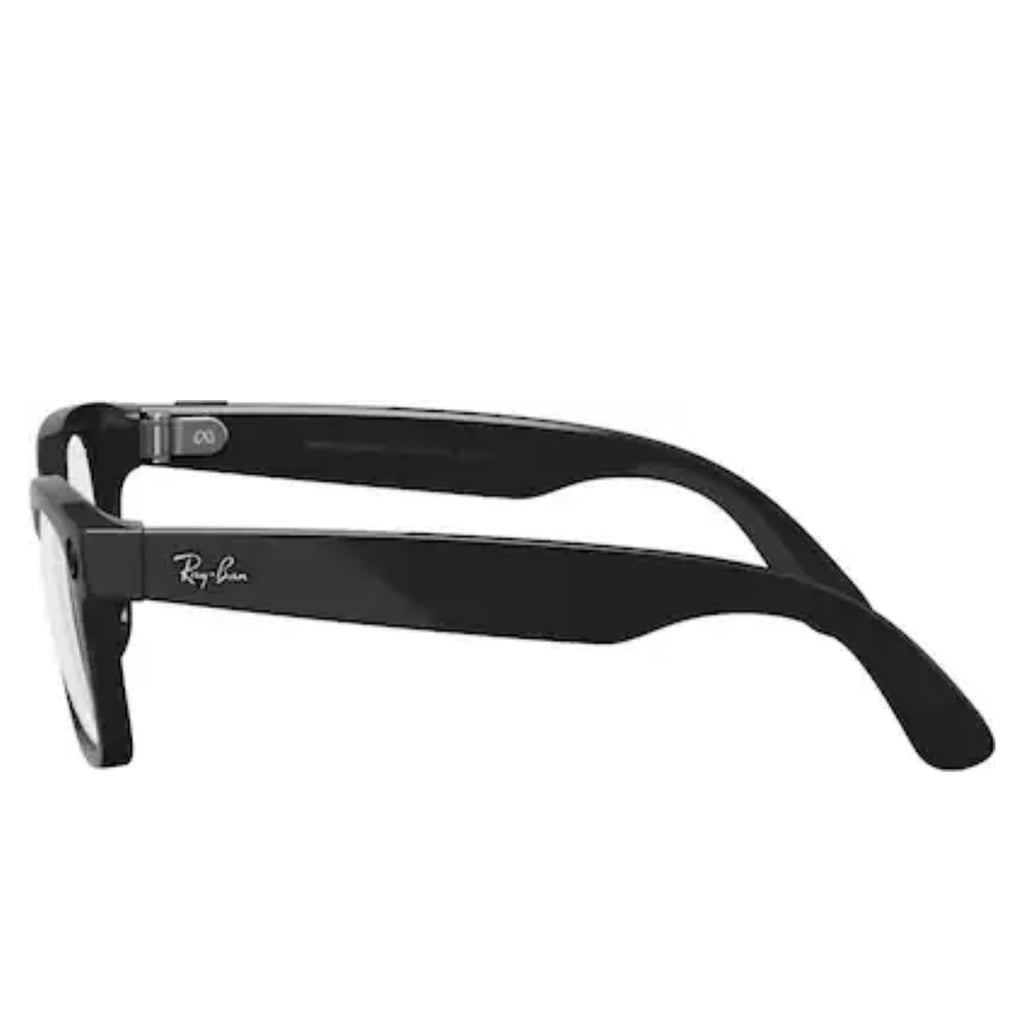 Ray-Ban Meta - Wayfarer Large glasses with Meta AI, Audio, Photo, Video Compatability - Clear Lenses - Shiny Black