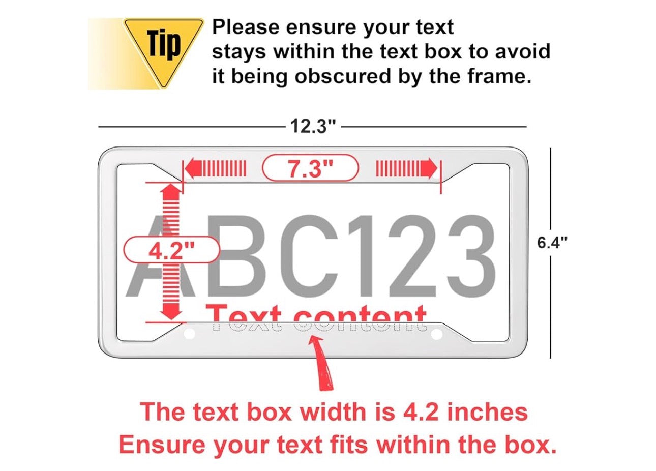 Stainless Steel Custom License Plate Frame